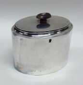 A good Georgian silver plain oval tea caddy with h