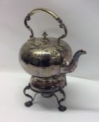 An attractive Victorian EPNS kettle on stand. Est.
