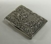 A George II silver snuff box attractively decorate