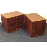 An unusual mahogany hinged top travelling specimen