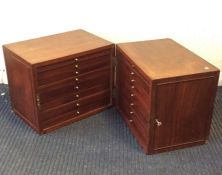 An unusual mahogany hinged top travelling specimen