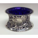 A massive Irish silver dish ring with crested side