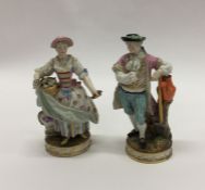 A pair of attractive Meissen style figures, (The G