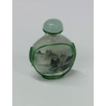 An attractive Chinese glass scent bottle decorated