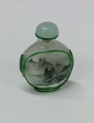 An attractive Chinese glass scent bottle decorated