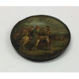 An Antique lacquered miniature depicting warriors.