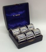 A good set of six silver napkin rings. Birmingham.