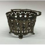 A Victorian silver basket mount with scroll decora