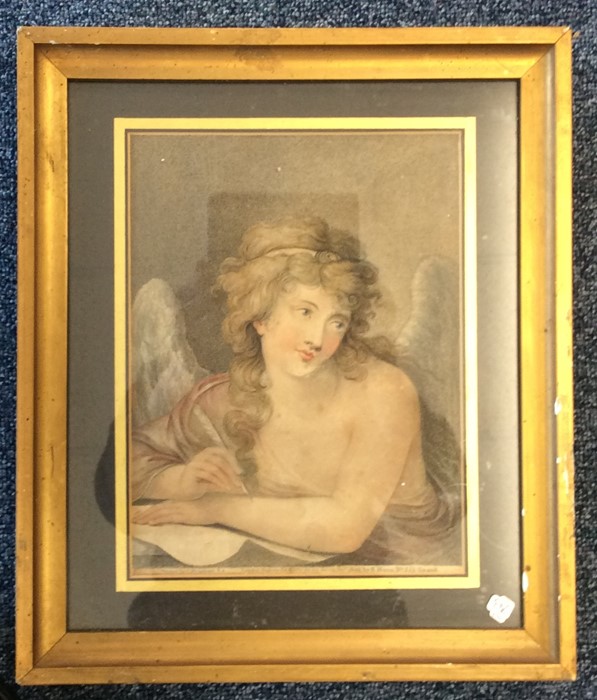 An old mezzotint in gilt frame. Est. £15 - £20.