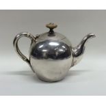 A rare Russian bullet shaped silver teapot with fl