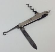 An unusual travelling silver corkscrew. Sheffield.