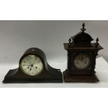 An oak Nelson's hat clock together with one other.