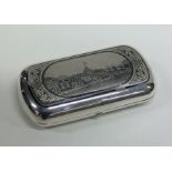 A large Russian silver and Niello case depicting b