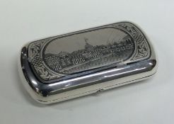 A large Russian silver and Niello case depicting b
