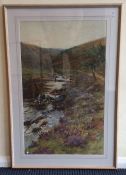 M MORTON: A large framed and glazed watercolour de