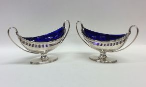 A good pair of Georgian Adams' style silver salts