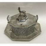 A good quality Victorian silver butter dish attrac