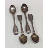A set of four fiddle and thread pattern silver egg