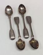 A set of four fiddle and thread pattern silver egg