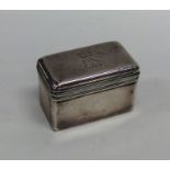 A good Georgian silver hinged top box with gilt in