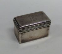 A good Georgian silver hinged top box with gilt in