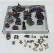 An unusual miniature Oriental set of buildings, bo