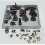 An unusual miniature Oriental set of buildings, bo