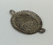 A good quality Continental silver gilt filigree tr