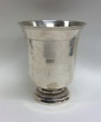 An Italian silver vase on fluted base. Punched to
