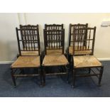Six Georgian style chairs with stretcher bases. Es