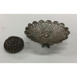 A filigree silver box together with a sweet dish s