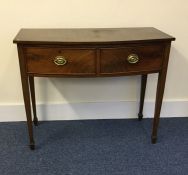 A mahogany bow front two drawer sideboard. Est. £3