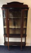 An attractive Victorian mahogany display cabinet w