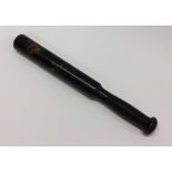 An Antique policeman's truncheon painted with a cr