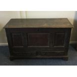A 19th Century oak two drawer mule chest. Est. £50