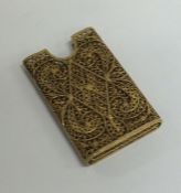 A fine quality silver gilt card case decorated wit
