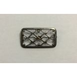 GEORG JENSEN: A rectangular silver brooch with wea