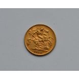 A 1913 half sovereign. Est. £100 - £150.