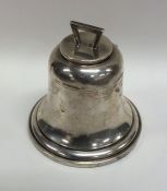 A silver mounted capstan inkwell with hinged top a