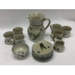 A Bruton pottery lemonade set. Est. £20 - £30.