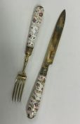 An attractive pair of silver gilt and porcelain de