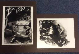 MAGGI HAMBLING (b. 1945): Two mounted signed print