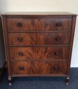 A good quality mahogany chest of four drawers on s