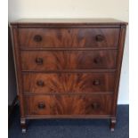 A good quality mahogany chest of four drawers on s