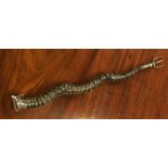 An Antique silver mounted toasting fork mounted wi