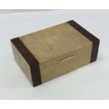 A shagreen and mahogany banded cigarette box with
