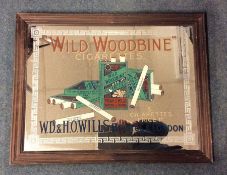 An old 'Wild Woodbine' cigarettes advertising mirr