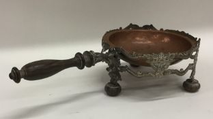 A 19th Century Dutch silver brazler with scroll de