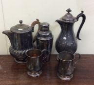 A half fluted plated water jug etc. Est. £20 - £30