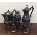 A half fluted plated water jug etc. Est. £20 - £30